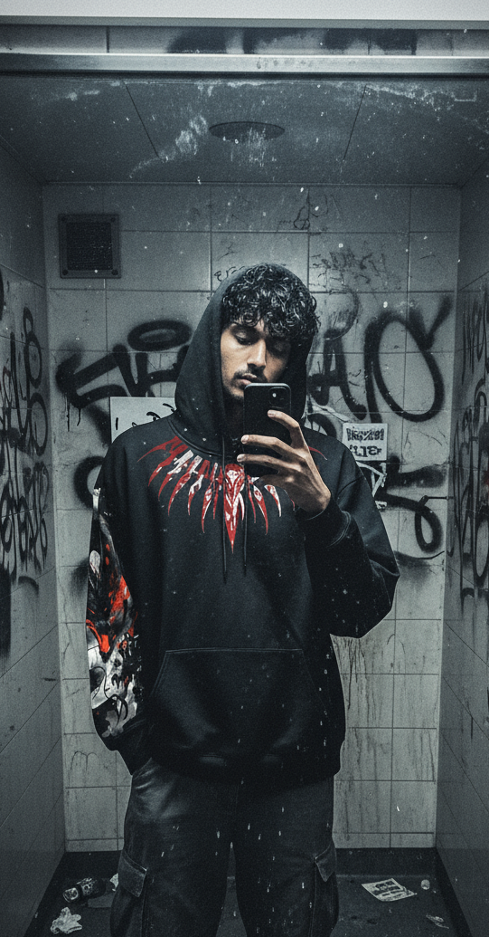 Metro/subway bathroom mirror selfie